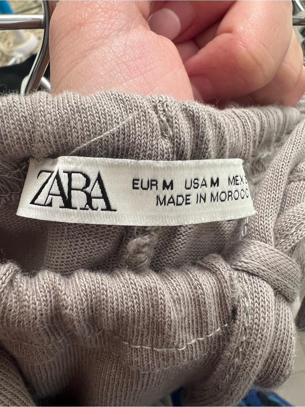 Zara Drawstring Cotton Pants – Taupe, Size Medium - Picture 2 of 6
